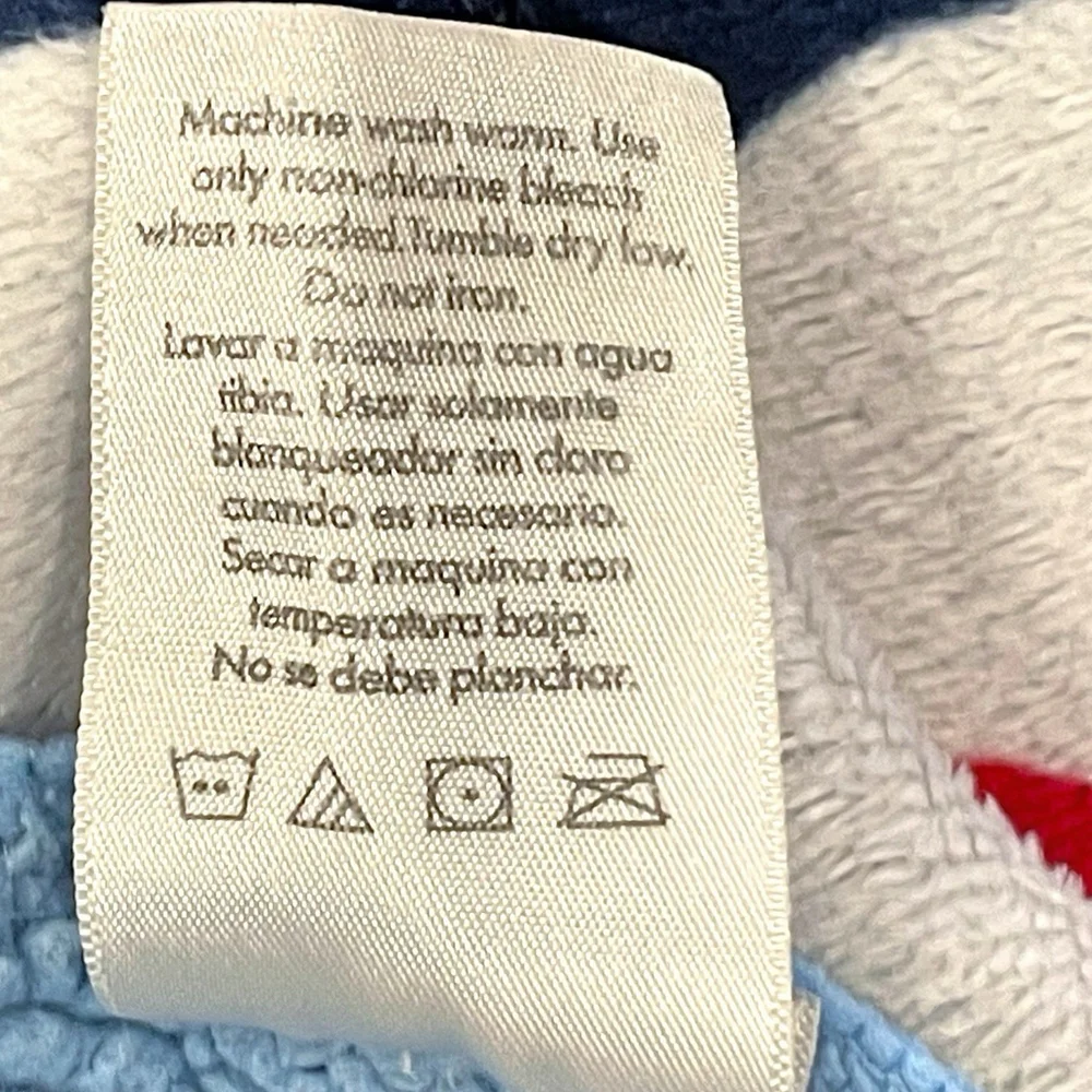 Garanimals White Plush Baby Blanket Blue Red Green Stars Blue Sherpa Back Lovey